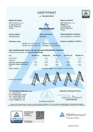 certyfikat Aluminiumleiter Bayersystem BS-DW 2x11